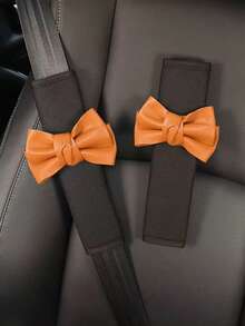 Car With Leather Bow Shoulder Pad Car Interior Decoration Supplies Car Cute Protective Cover All Seasons. - Multicolor - View 7