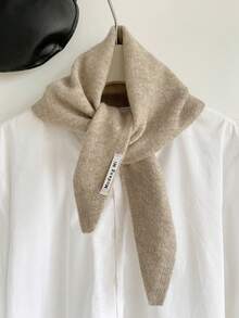 1pc Triangle Scarf, High-End Wool Blend Women's Knitted Shawl, Small Capelet, Suitable For Hiking, Cycling, Camping, Travel, Dating, Events, Keeping Warm, And As A Gift. - Multicolor - View 9