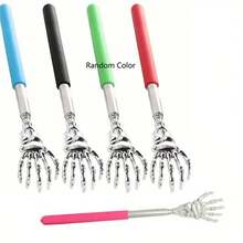 1pc Adjustable Back Massager, Stainless Steel Retractable Rubber Handle, Suitable As Thanksgiving, Birthday, Christmas Gift