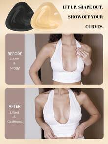 1对双面自粘胸垫，胸垫，可重复使用，隐形加厚胸垫，防水游泳适用