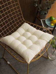 1/4pcs Casual Polyester Chair Cushion, Machine Washable, Durable Knitted Design, Comfortable Support, Suitable For Garden, Dining, Office Chairs, Versatile Use, Size 40x40x5cm, Living Room Chair Pad