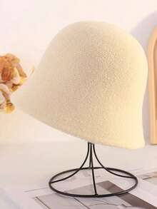 女士韩版百搭秋冬渔夫帽，-框架式渔夫帽，羊毛针织拉法帽