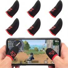 4 Pairs Carbon Fiber Finger Sleeves With Fox Thumb Sleeves Finger Seamless Touchscreen Anti-Sweat Breathable Finger Covers - Multicolor - View 1