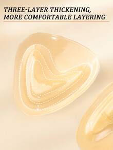 1对双面自粘胸垫，胸垫，可重复使用，隐形加厚胸垫，防水游泳适用