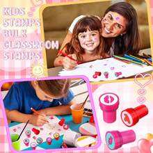 10/20 pièces Tampons à l'encre de la Saint-Valentin, tampons amusants, convenant aux enfants garçons et filles pour les faveurs de fête, les récompenses en classe, les échanges de cadeaux, les incitations scolaires et les fourre-tout, couleurs et styles aléatoires