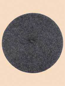 1pc Solid Color Wool Beret Hat, Versatile Winter Beanie Cap For Women, Retro Artist Style