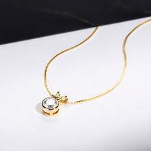 A Classic And Stylish 925 Sterling Silver 1-Carat Moissanite Round Pendant Necklace For Men And Women, Perfect For Summer Beach Vacations, Weddings, Proposals, Parties, Mother's Day, Father's Day, Thanksgiving, Christmas, Halloween, Valentine's Day, Back-To-School Season, Wedding Season, Birthdays, Anniversaries, New Year's Gifts, Or As A Gift For Mom, Dad, Or Friends. - Multicolor - View 6