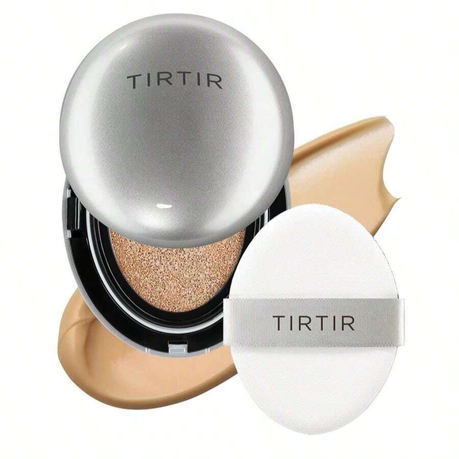 TIRTIR Mask Fit Aura Silver Cushion Foundation | Semi-Glow Finish, Natural Coverage, Moisturizing, Lightweight, Korean Cushion Foundation (#31N French Beige, Full Size, 0.63 Fl Oz) - ColorQ - 查看 1