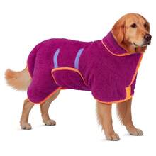 羊毛狗狗毛衣，冬季保暖宠物服装，适合小型、中型、大型犬，柔软套头衫，幼犬寒冷天气运动服 - 淺藍色 - 查看 7