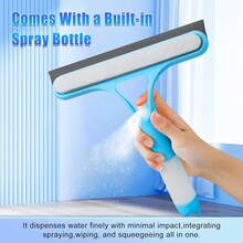 3 In 1 Spray Window Squeegee Cleaner Scraper, Window Squeegee With Spray, WindowSqueegee Cleaner Tool With SprayBottle For Shower Glass, Mirrors, Car, Home Window Cleaner Tool (Blue) - Màu xanh bạc hà - Xem 6