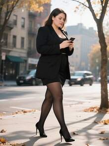 1 pezzo Collant curvi ad alta elasticità, resistenti agli strappi, con cavallo non cadente, calze sexy, taglie forti, trasparenti, calze nere, alla moda e versatili, adatte per tutte le stagioni, confortevoli