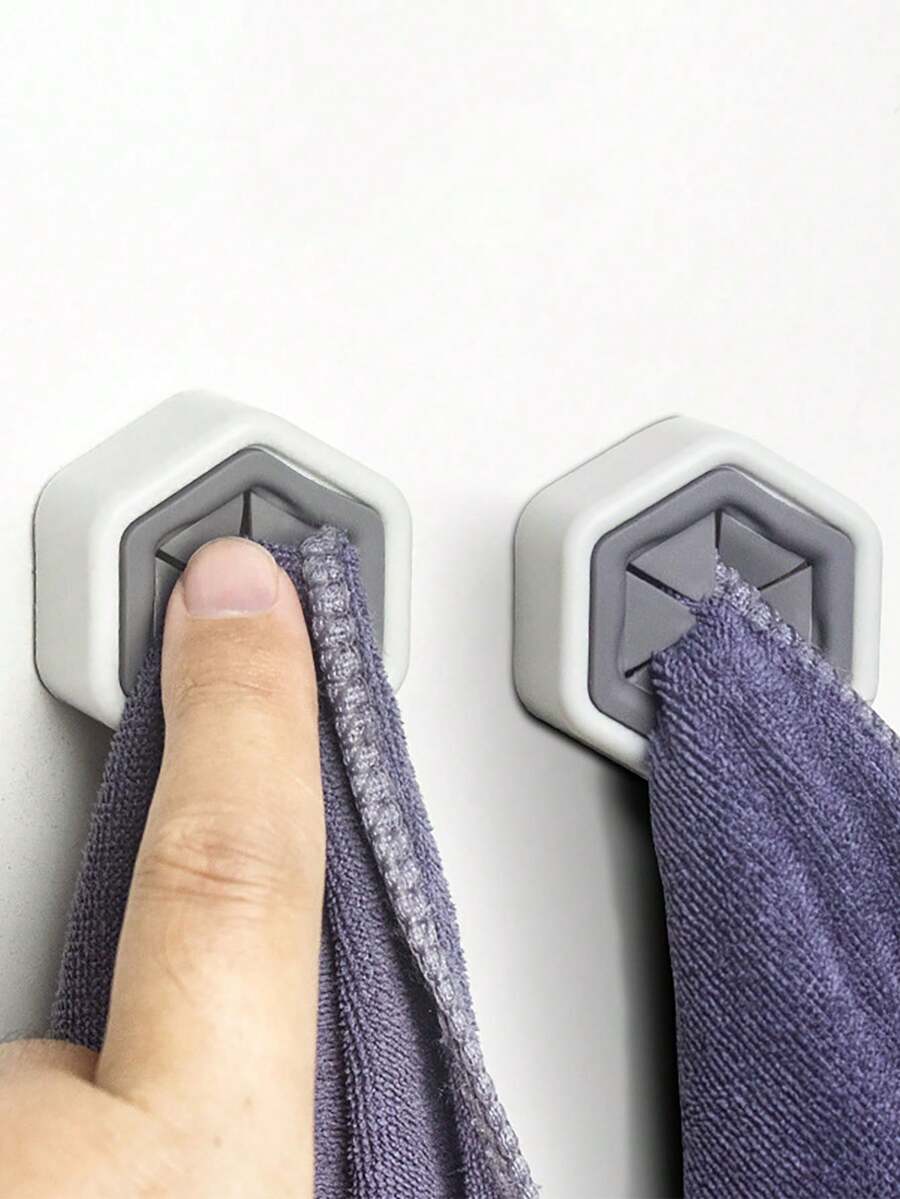 1pc-Kitchen Towel Holder, Self Adhesive Wall Dish Towel Hook, Round Wall Mount Towel Holder For Bathroom, Kitchen And Home, Wall, Cabinet, Garage, No Drilling Required - Multicolor - View 1