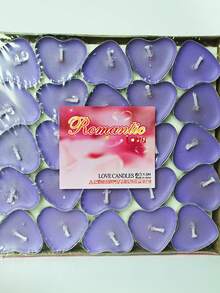 50 支/盒心形蜡烛，适用于求婚、情人节、万圣节和圣诞节、浪漫婚礼蜡烛、生日派对、婚礼装饰、低温蜡烛