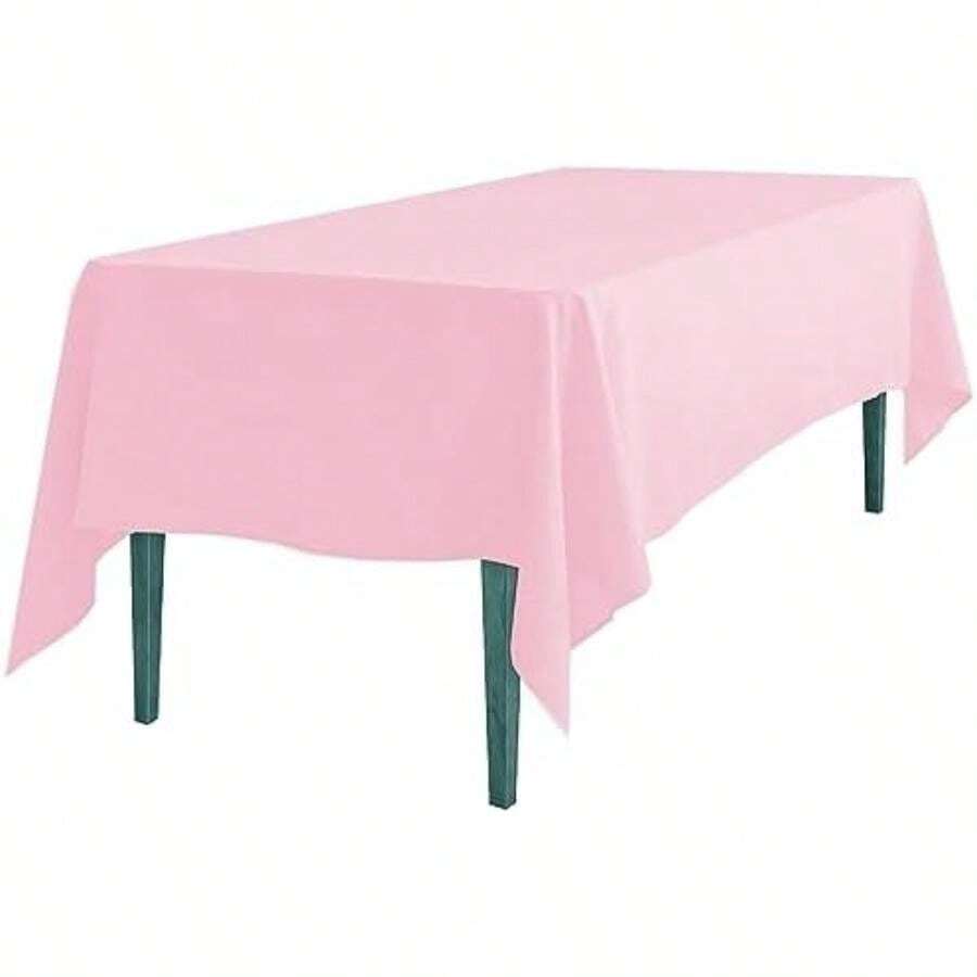 LinenTablecloth 152,4 cm x 259,08 cm poliéster Mantel Rectangular(Rosado) - Multicolor - Ver 1