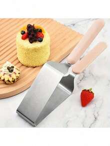 1pc Stainless Steel Cake Slicer Knife And Double Handle Cake Server, Adjustable Cake Cutter Set For Cake Serving, Pie Serving, Wedding Cake Cutting - Multicolor - View 3