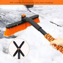 New Raspador y cepillo para polvo de nieve para coche 26.4 pulgadas herramienta desmontable de eliminación de nieve de invierno con agarre ergonómico de espuma raspador de hielo extendido 2 en - Horizontal - Ver 5