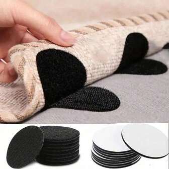 1pc/50pcs - Multi Functional Hook And Loop - Two Black And White Hook And Loop Bed Sheets, Sofa Cushion Fixators, Non Slip Hook And Loop Sheets, Household Anti Slip Hook And Loop, Traceless Adhesive, Needle Free Universal Patch