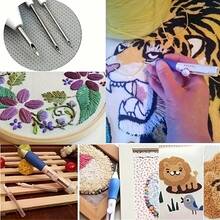1 Piece Magic Embroidery Pen Set, Embroidery Threading Needle Set, Adjustable Needle Size, Suitable For DIY Sewing, 3 Needles With Threader And Scissors, Ergonomic Fabric Craft Design - 藍色 - 查看 6