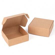 20 Stücke Mini Quadrat-/Rechteck Geschenkboxen aus Pappe, Geschenkboxen für Feierlichkeiten, Verpackung für handgemachte Seife & Kerzen - Khaki - Übersicht 4