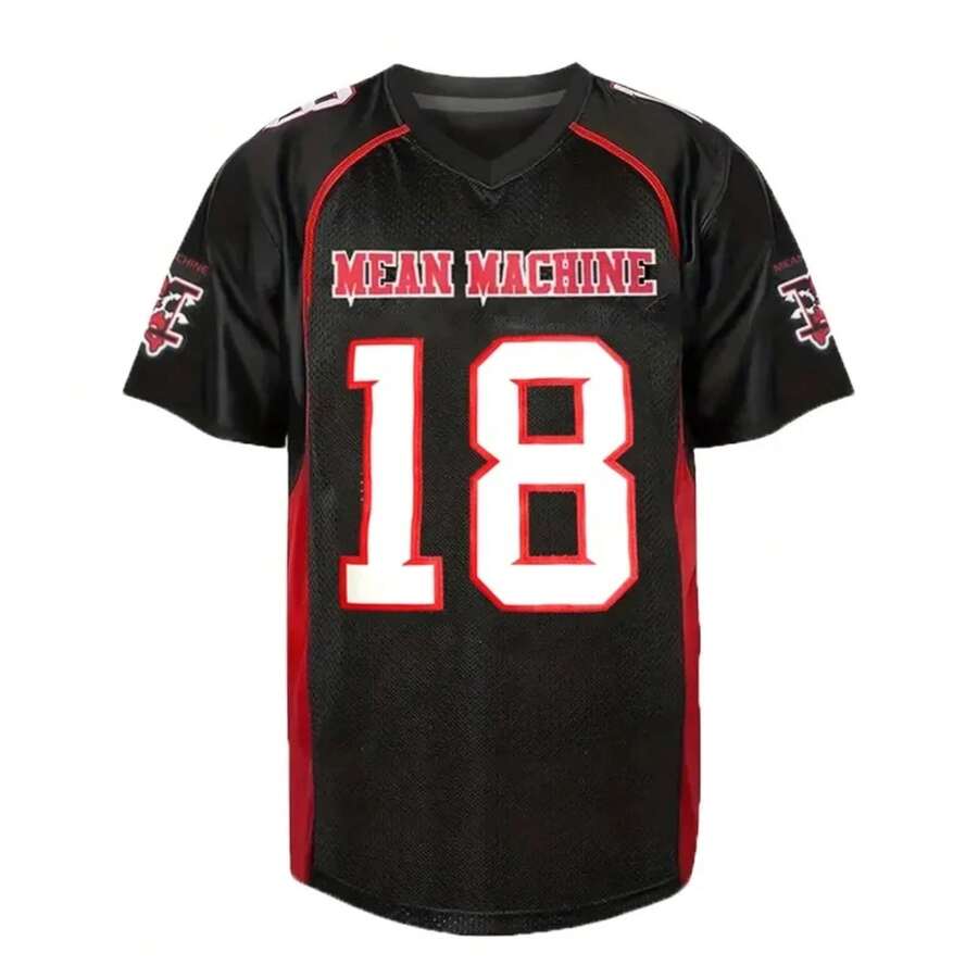 Camiseta de fútbol amano bordada para hombre, camiseta personalizada transpirable, camiseta de entrenamiento MEAN MACHINE, uniforme de fútbol - Azul - Ver 1