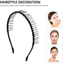 EstiloestiloHAKIDZEL 6 Diademas Antideslizantes De Metal Dientes De Tela Elegantes Y DuraderasVersióN MejoradaVersióN Mejorada - Negro - Ver 2