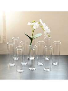 The Plastic Cylindrical Vase Set With High Transparency Is Suitable For Party Home Decoration, Wedding And Baby Baptism, Christmas And Valentine's Day Decoration Vases, And Festival Gifts - Clear - View 2