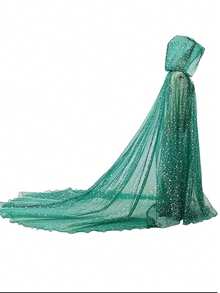 Women's Bridal Sheer Hooded Cloak Shawl Dress Robe, Halloween Costume, Wedding, Carnival, Valentine's Day Autumn Outfit - Multicolor - View 1