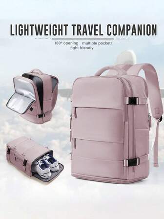 Mochila de viaje para hombres y mujeres, bolsa de mano multifuncional, mochila de negocios de gran capacidad con compartimento para portátil y bolsillo para zapatos, mochila casual impermeable para escapadas de fin de semana, viajes de negocios, aventuras al aire libre