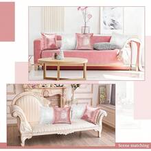4 Pcs Sequin And Fluffy Pillow Covers Winter Throw Pillow Cases Soft Cushion Cover Couch Bed Sofa (18 X 18 Inch, Pink, White) - 粉紅色,銀色 - 查看 5