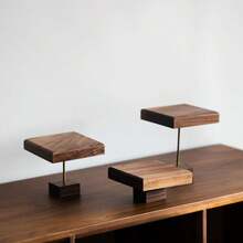 胡桃木手镯项链首饰收纳架桌面化妆品架玩具模型架娃娃香水展示架