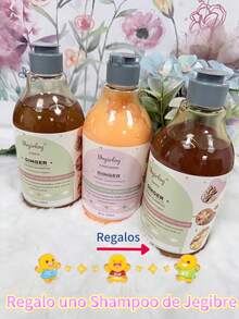 Kit de Shampoo y Acondicionador de Jengibre para Cabellos,Este productos Con Extracto de Jengibre es Una formula con Extracto de Jengibre,El Shampoo de Jengibre ayuda crea la apariencia de un cabello mas grueso,abundate y saludable,el Acondicionador ayuda Mejora la fuerza,elasticidad,hidratacion y balance ,los dos productos usa juntos diario para ayuda a infundir nutrientes en cada hebra,recupera la textura suave,brillo y la perfeccion sedosa INSTRUCION DE USO SHAMPOO : Despues de humedecer el cabello,aplique una cantidad adecuada de este producto,frotelo suavemente hasta obtener una espuma rica y luego enjuaguese bien con agua tibia INSTRUCION DE USO ACONDICIONADOR :Despues de lavarse el cabello con shampoo,aplique una cantidad adecuada de este producto,frotelo suavemente durante un minuto y luego ejuaguese bien con agua tibia,puede usar diaria o cada terce dia COMPRA KIT DE SHAMPOO Y JENGIBRE,TE REGARAMOS UNA SHAMPOO MAS,SERIA TOTAL :2 SHAMPOO DE JENGIBRE Y 1 ACONDICIONADOR - Multicolor - Ver 10