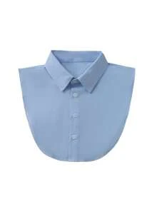 1pc Women's White Detachable Shirt Collar, Universal Business Casual Versatile Sleeveless Fake Collar, Half Shirt Artificial Collar, Sweater Undershirt, Sleeveless Shirt, Versatile Vest Blouse, White Pointed Collar, Decorative Stand Collar Round Collar, Suitable For Office Workwear, Holiday Gift (Button Color Random) - Multicolor - View 14