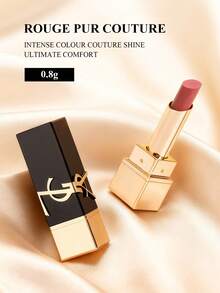 Yves Saint Laurent Black And Gold Embossed Square Lipstick #12 - Moisturizing, Long-Lasting, And Highly Pigmented 0.8g/0.03oz