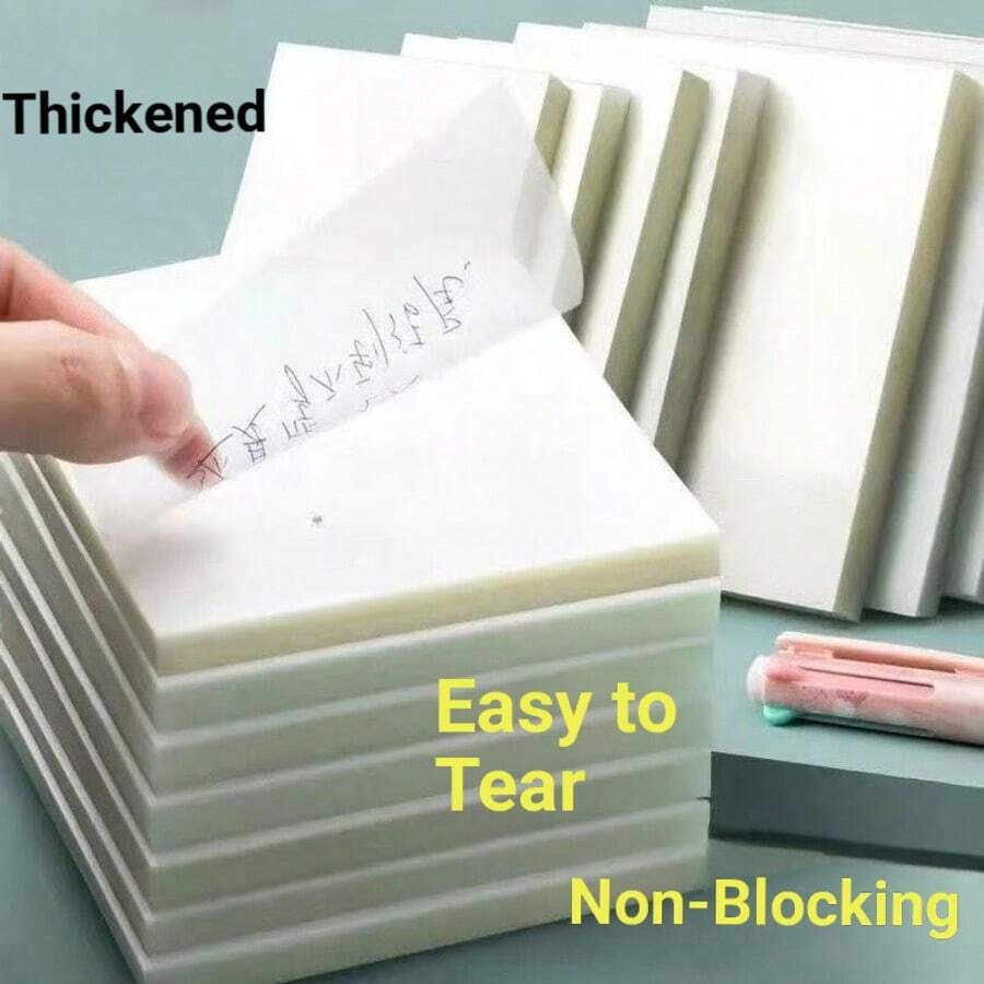 2 pezzi di 100 adesivi per note appiccicose trasparenti, adesivi per note per studenti, segnalibri adesivi