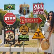 2D Flat - 1pc Live-Laugh-Lobotomy Funny Metal Sign - Vintage Rustic Wall Decor For Home, Bar, For Man Cave, Office - 3.93x15.74 Inch, Distressed Finish, Easy To Hang, Metal Outdoor Deco - sơn kim loại - Xem 6