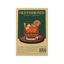 1pc Old Fashioned Cocktail Print, Old Fashioned Cocktail Poster, Bar Wall Art, Classic Bar Cart Art Prints, Retro Print, Bar Accessories - Multicolor - View 15