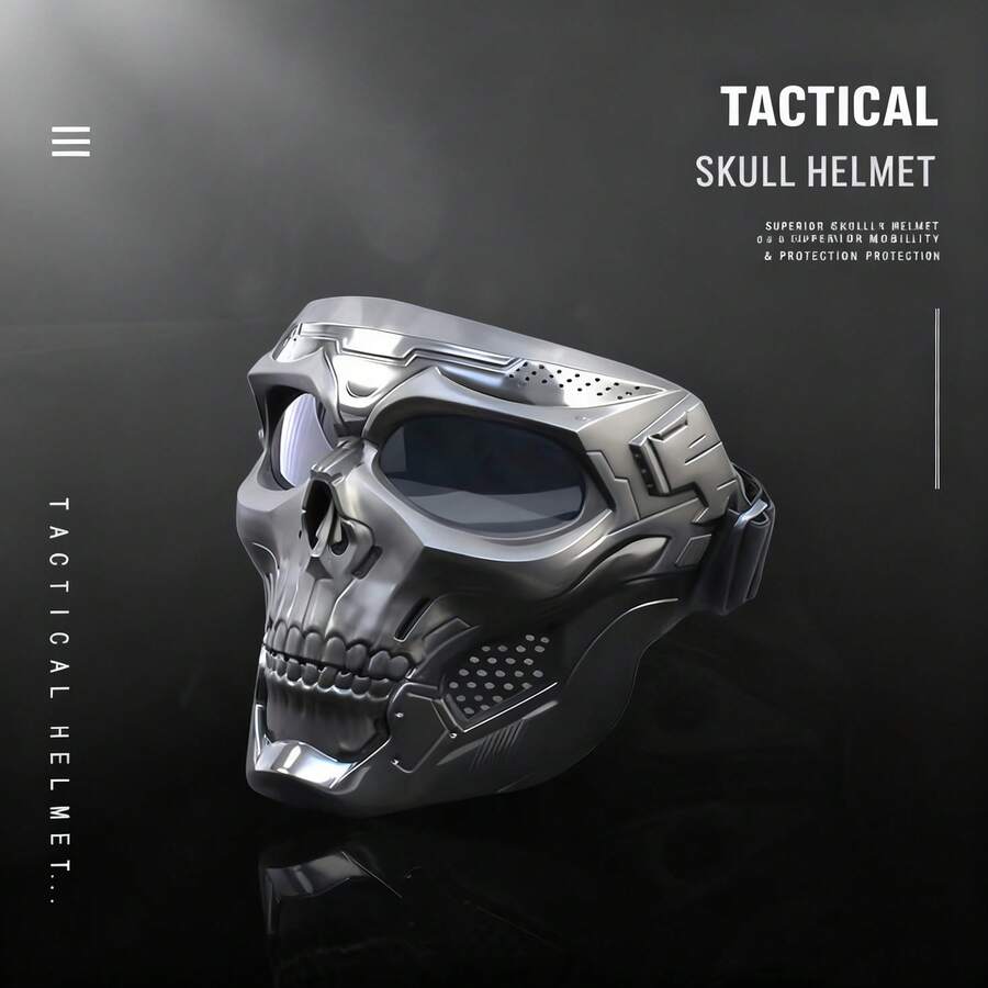 Tactical Skull Helmet Mask & Riding Goggles For Off-Road Motorcycles, Harley & Motocross - Windproof, Dustproof Protective Eyewear