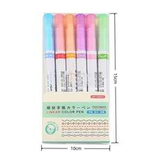 6pcs Dual-Tip Floral Outline Pens + Colorful Fluorescent Pens + Wavy Fluorescent Pens: Suitable For Daily Drawing, DIY Scrapbooking, Students/Teachers/Office Workers, Ideal Gift For Back To School And Holidays - Multicolor - View 10