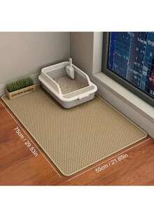 超大双层猫砂垫，采用 EVA 材质制成，旨在防止猫砂飞溅和泄漏，保持猫砂不外泄。防滑、可水洗、防水、防臭、易于清洁 - 非常适合用作猫砂盆和宠物用品保护垫 | 可水洗猫垫 | 耐用猫垫。