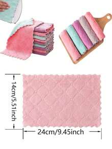 1/5/10/15/20pcs Random Color Extra Large & Thick Cleaning Cloths, Soft, Quick-Drying, Oil-Free Super Absorbent Microfiber Towels, Suitable For Kitchen, Dining, Tabletop, Car Washing & Polishing, As Well As Kitchen, Bathroom, Home, Household Cleaning - Multicolor - View 11