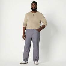 Mens Relaxed-Fit Carpenter Utility Pant With Pockets, Fashionable Workwear - Grey - View 7