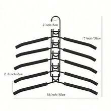 5pcs Metal Thick Space-Saving Hangers, 5-In-1 Multi-Layer Design With Non-Slip Foam Pads, Suitable For Coats, Sweaters, Suits And T-Shirts - Multicolor - View 3