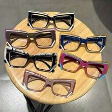 Eye Glasses Gradient Frame Transparent Lenses Computer Glasses Color Block Women's Fashion Glasses Street Style Shooting - Nhiều màu - Xem 3