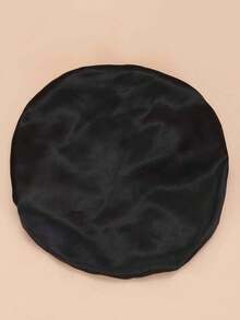 1pc Random Color Elastic Satin Beanie Hat, Everyday Wear - Black - View 4