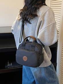 1pc (9.4in*7.9in*4.7in) Fashion Women's Handbag, Shoulder Bag, Crossbody Bag, Tote Bag, Material Is Scratch & Wear Resistant, Suitable For Shopping, Dating, Outing, Work Commute, Adjustable Strap Length, Elegant Minimalist Casual Chic Handbag - Black - View 6