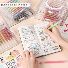 Languo 168pcs Storage Bag Notebook Pen Set High-Value Note Pen Drawing And Graffiti Notebook Writing Marker Pen Strong Coverage Even Ink Discharge Art Supplies Marker For Writing Notes [For Professional Art Painting Purposes] Suitable For Daily Gifts