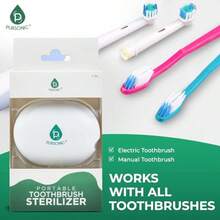 HAWTPortable UV Toothbrush Sanitizer Case Rechargeable Toothbrush Cleaner With UV Light And Magnetic Mounting Compact Hygienic And Long-Lasting 30-Day Battery For Home And Travel (White) - trắng - Xem 2