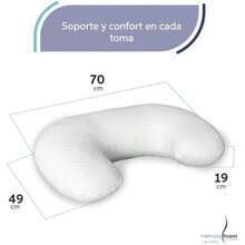 MEMORY FOAM BABY | Cojín/Almohada de Lactancia para Bebé – Firmeza Media – Blanco – 70 x 49 x 19 cm – Hecho con Fibra de Microgel(default) - Multicolor - Ver 3