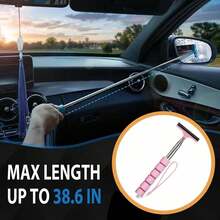 1pc Multi-Color Multi-Function Car Rearview Mirror Glass Cleaner, Defogging, Scraper