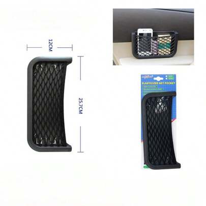 1 elastischer Kunststoff-Autonetz-Taschenorganizer für Fahrzeugaufbewahrung, Autozubehör, Aufbewahrungsbox, Autoorganizer